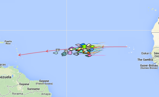 15° 54.18 N, 041° 3.35 W